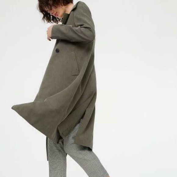 Club Monaco | Aalyina Trench Charcoal Gray Coat | Size Small - Picture 3 of 8